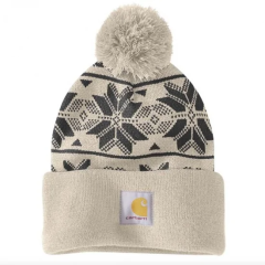 Carhartt - Knit Pom - Jacquard Beanie - Oat Milk