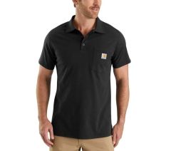 CARHARTT FORCE SHORT-SLEEVE POCKET POLO - BLACK