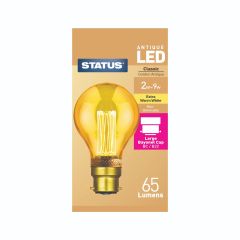 2W 9W - 65 Lum - Antique LED - Classic - Bulb - Bc - Golden