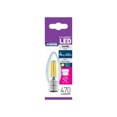 Led 4W 40W 470 Lum - Candle Clear Warm White - Bc