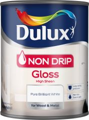 Dulux Non-Drip Gloss Paint 750ml Pure Brilliant White