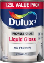 Dulux Professional Liquid Gloss Paint 1.25L Pure Brilliant White