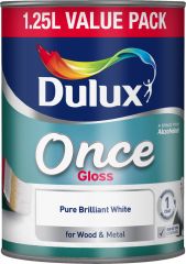 Dulux Once Gloss Paint 1.25L Pure Brilliant White