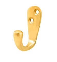 Victorian Single Robe Hook 45mm Polished Brass