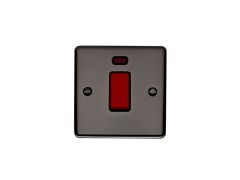 1 Gang 45Amp Dp Switch With Neon Black Nickel Enhance Range Black Trim