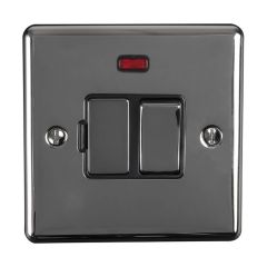 13Amp Dp Switched Fuse Spur With Neon Black Nickel Enhance Range Black Trim