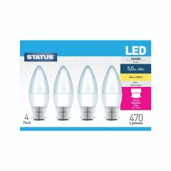 Led 5.5W 40W Candle- Bc 4Pk