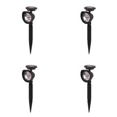 SuperBright Solar Powered LED Garden Spotlight PRIMA 4-Pack White Black