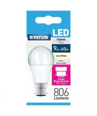 Led 9W 60W 806 Lum - A60 Gls - Pearl - Cool White - Bc