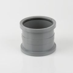 110mm Solvent Double Socket Coupler Grey 