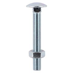 Carriage Bolt And Hex Nut Zinc M10 X 150 - Bag Of 2