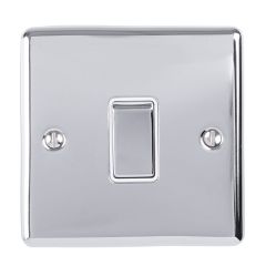 1 Gang 10Amp 2Way Switch Polished Chrome Enhance Range White Trim