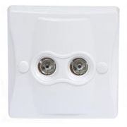 Fairway - 2 Gang Flush Coax Socket