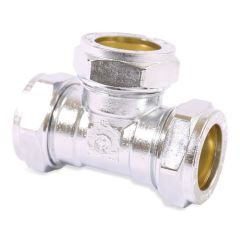 15mm Equal Chrome Tee Flowflex