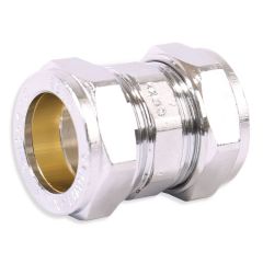 15mm Straight Chrome Coupling Flowflex