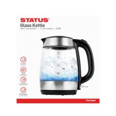 Portland 1.7Ltr Glass Cordless Kettle