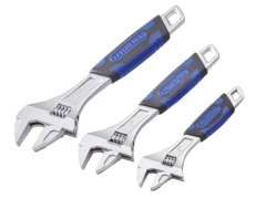 Faithfull 3 Piece Matt Chrome Adjustable Spanner Set