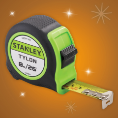 Stanley - 8m (26ft) Hi-Vis Tylon Tape