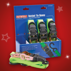 Faithfull - 4 Piece Ratchet Tie Down Set