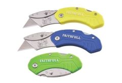 Faithfull - Hi-Vis Folding Utility Knife 