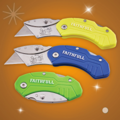 Faithfull - Hi-Vis Folding Utility Knife 