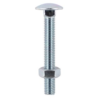 Carriage Bolt And Hex Nut Zinc M8 X 150 - Bag Of 2