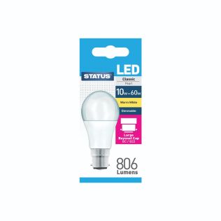 Led 10W 60W 806 Lum - Dimmable Pearl Warm White - Gls - Bc