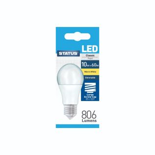 Led 10W 60W 806 Lum - Dimmable Pearl Warm White - Gls - Es