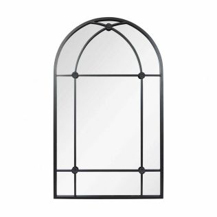 Arundel - Black Arched Steel Outdoor Mirror