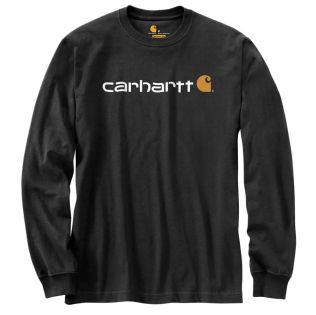 CARHARTT LONG-SLEEVE LOGO GRAPHIC T-SHIRT - BLACK