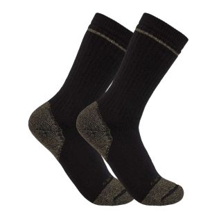 CARHARTT MIDWEIGHT BLEND STEEL TOE BOOT SOCKS (2 PACK) - BLACK