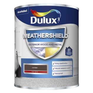 Dulux Weathershield High Gloss Paint Conker 750ml