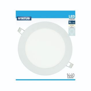 18W Round LED Panel - 225mm - Cool White