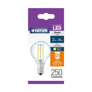 2W 25W - LED - Filament - Round - Bulb - Ses