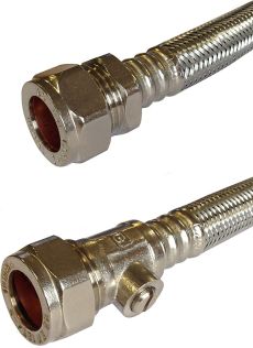 Flexi Tap Connector 15mm X 0.5" X 50M + Iso Valve 9.5mm