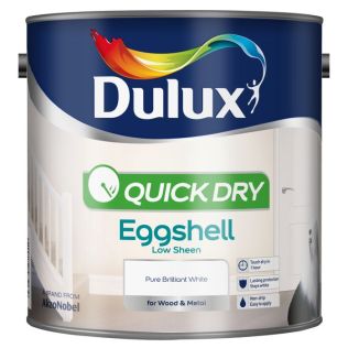 Dulux Quick Dry Eggshell Paint Pure Brilliant White 2.5L