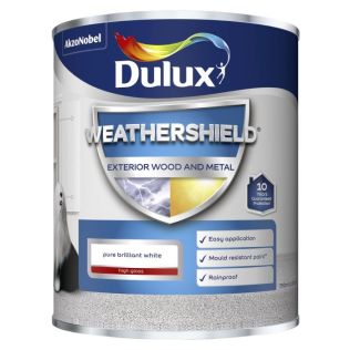Dulux Weathershield High Gloss Paint Pure Brilliant White 750ml