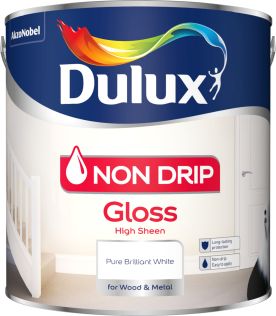 Dulux Non-Drip Gloss Paint 2.5L Pure Brilliant White