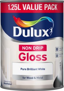 Dulux Non-Drip Gloss Paint 1.25L Pure Brilliant White