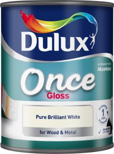 Dulux Once Gloss Paint 750ml Pure Brilliant White