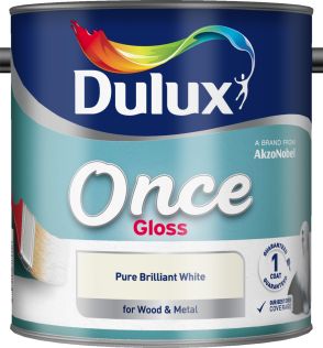 Dulux Once Gloss Paint 2.5L Pure Brilliant White