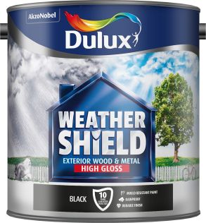 Dulux Weathershield High Gloss Paint Black 2.5L
