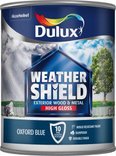 Dulux Weathershield High Gloss Paint Oxford Blue 750ml