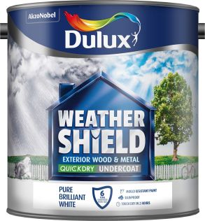 Dulux Weathershield Undercoat Paint Pure Brilliant White 2.5L