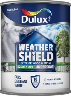 Dulux Weathershield Undercoat Paint Pure Brilliant White 750ml