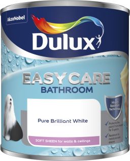 Dulux Easycare Bathroom Soft Sheen Paint 1L Pure Brilliant White