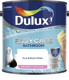 Dulux Easycare Bathroom Soft Sheen Paint 2.5L Pure Brilliant White