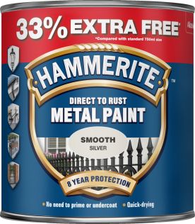 Hammerite Metal Paint Smooth Silver 750ml