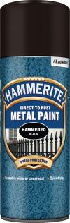 Hammerite Metal Paint Hammered Black 400ml Aerosol