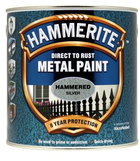 Hammerite Metal Paint Hammered Silver 2.5L
